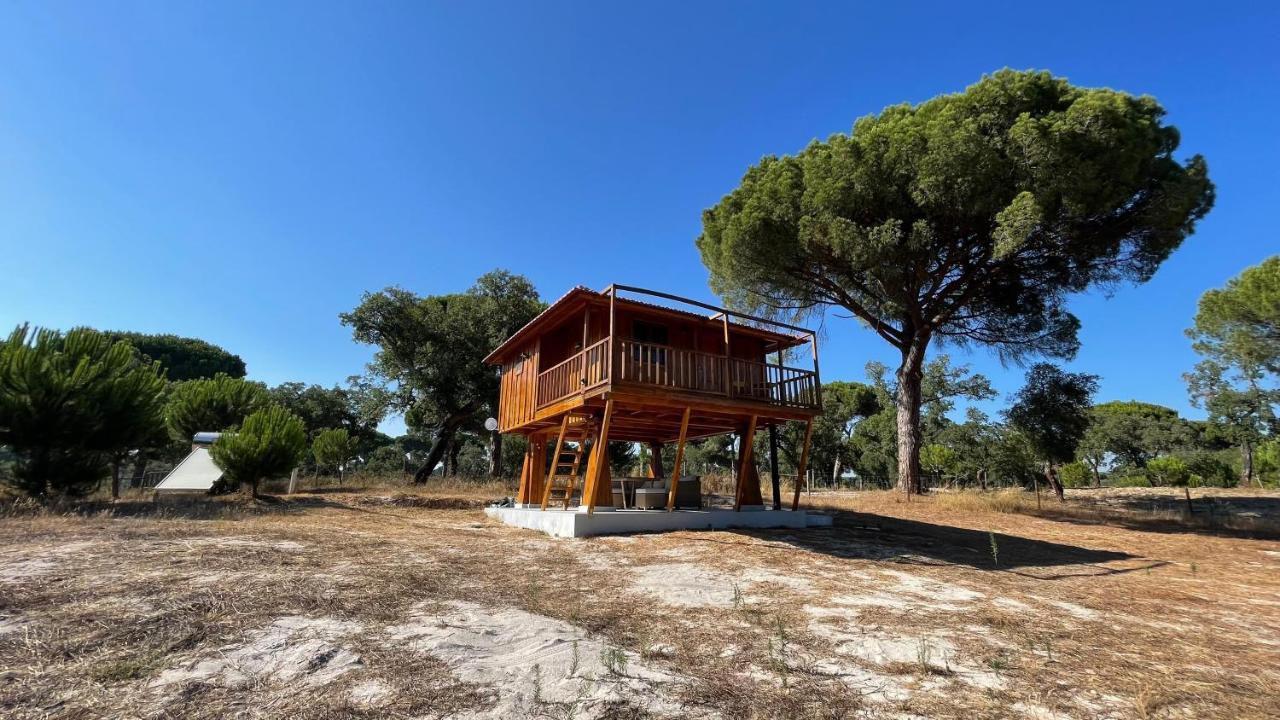 Suspended Wooden House - Monte Da Cortica Villa Águas de Moura Dış mekan fotoğraf